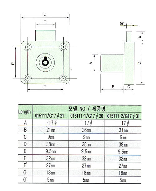 GEM  17 Φ 21 사각