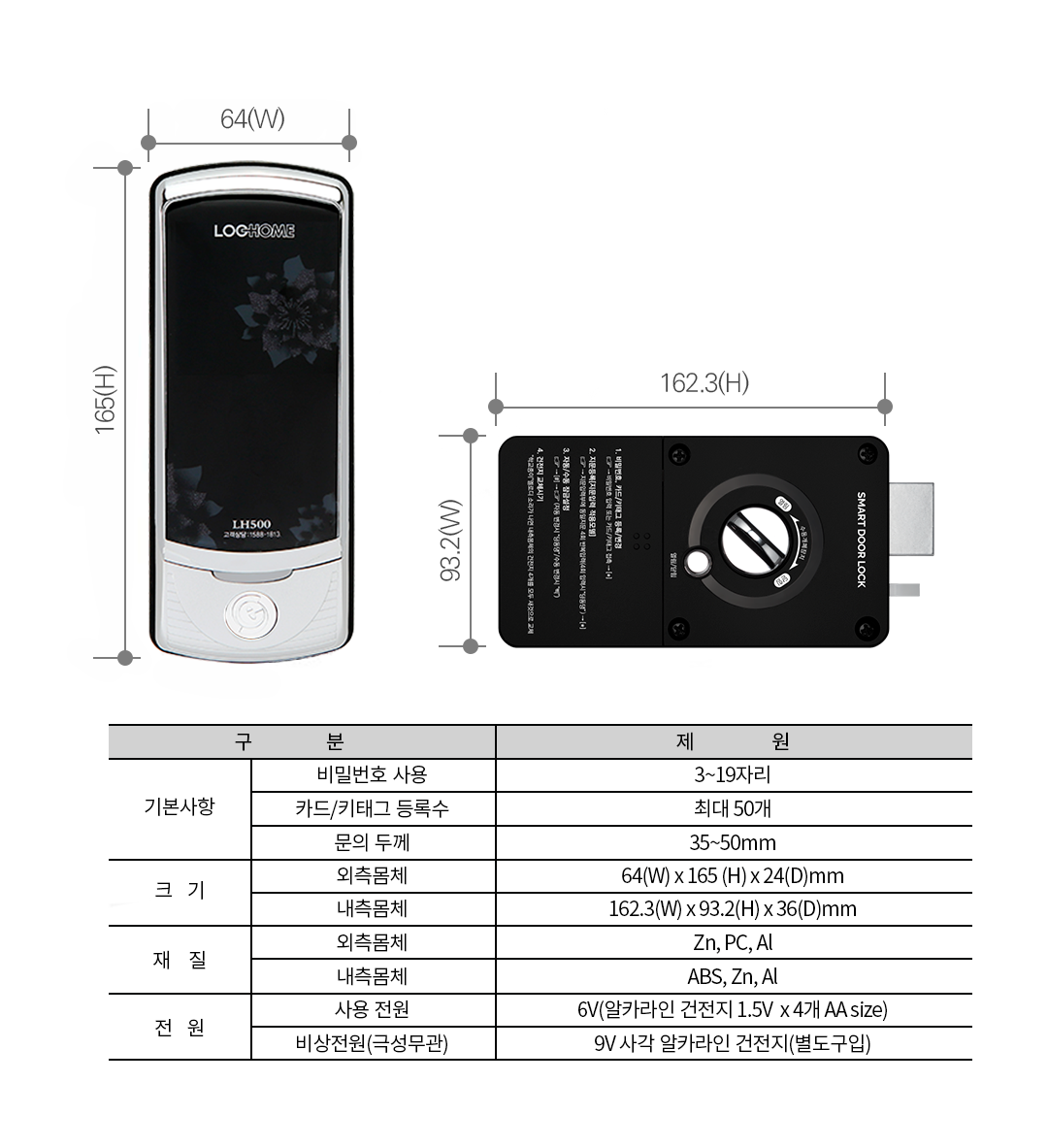 에버넷 LH500N (번호전용, 실버)