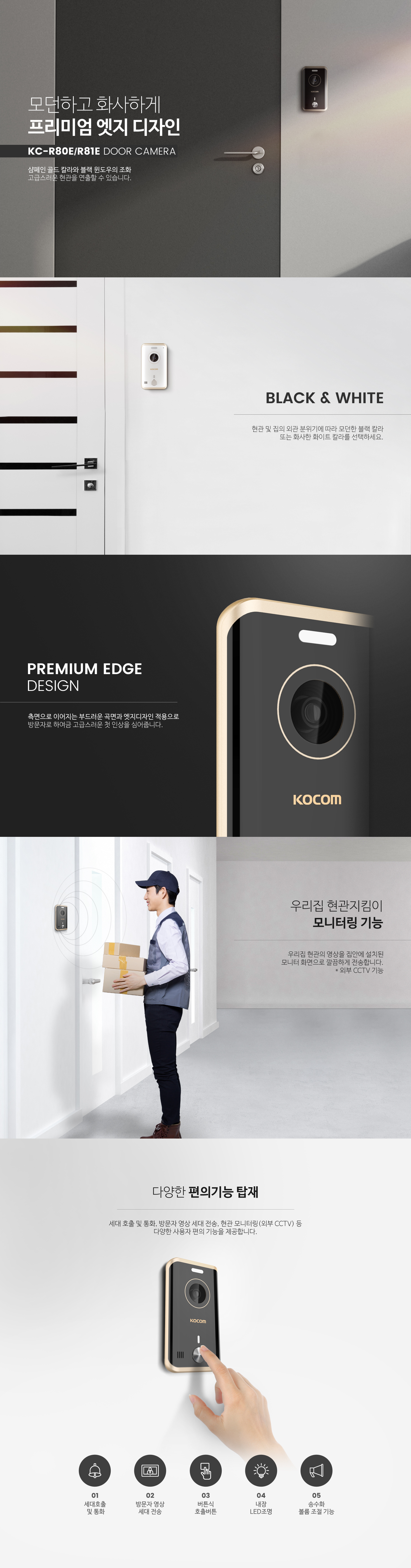 코콤 노출형현관카메라 KC R81E 블랙/KC R81E 화이트