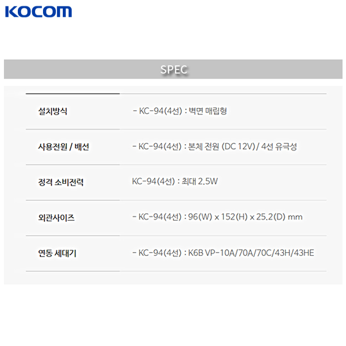 코콤 K2S VP-70CW/KC-94 디지털방식