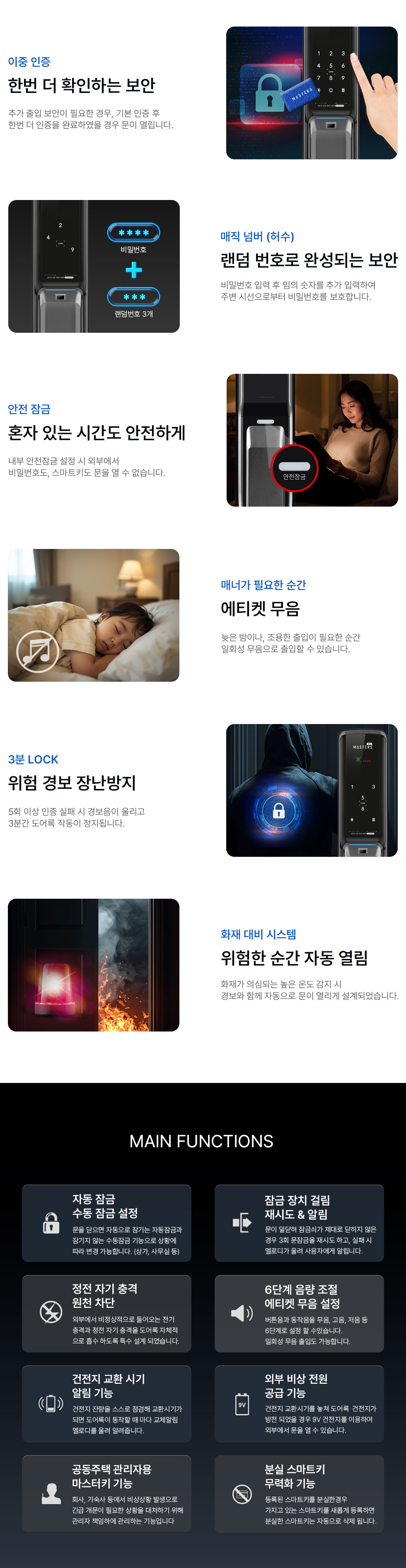 유니코 마스터즈 푸시풀지문키 AI8700FP (번호,카드,지문)