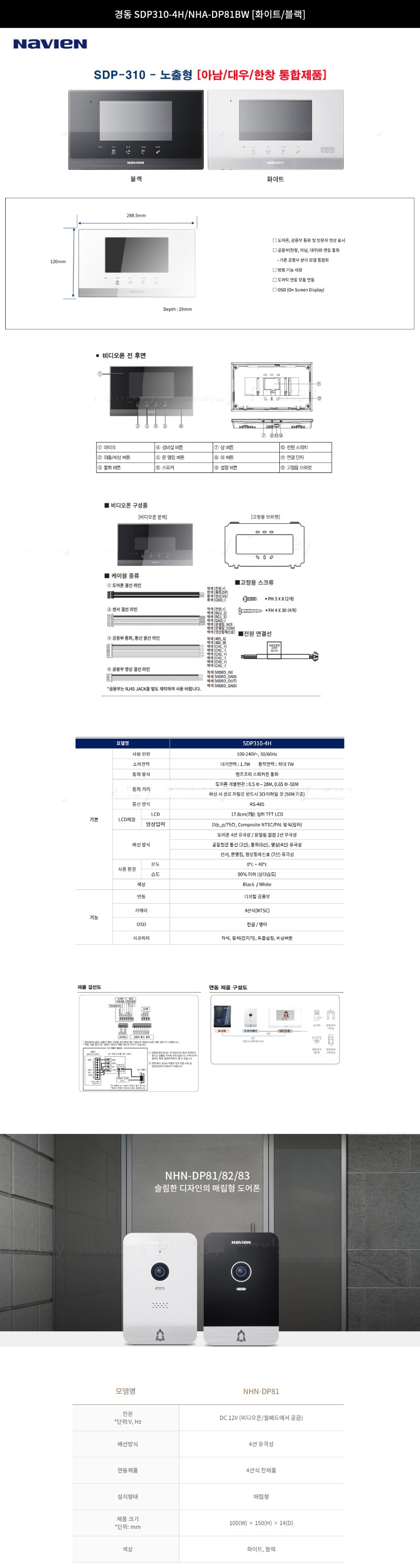 경동 디지털 SDP310-4H화이트/ NHA-DP81BW